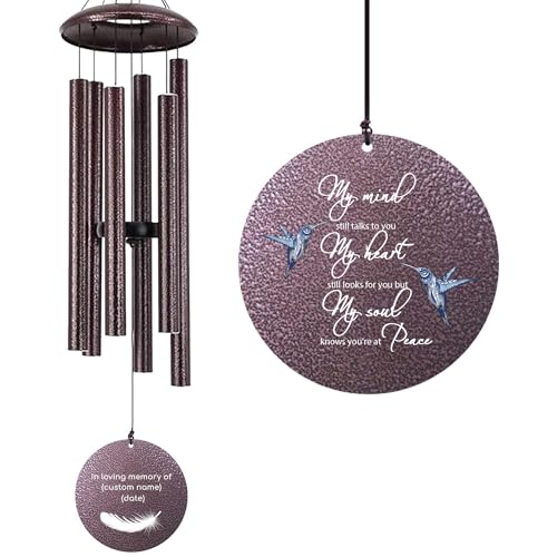 Personalized Memorial Wind Chimes Outdoor Big Deep Sound, Outdoor Wind Chimes, Custom Engraved Wind Chimes in Memory of Loved Ones, Memorial Gifts, Custom Gifts