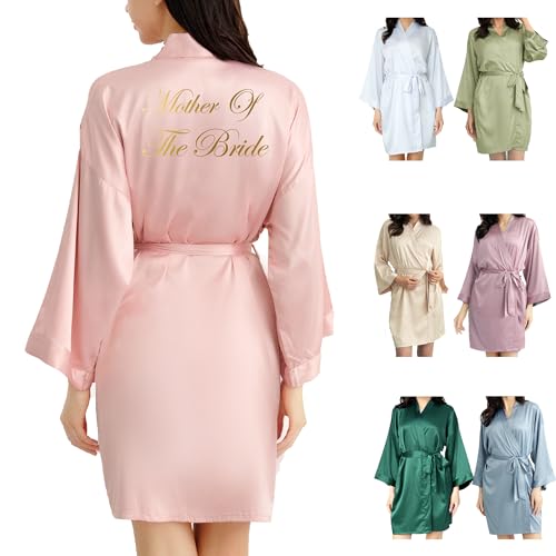OWITER Women's Satin Robe Bride Bridesmaid Robe for Wedding 
