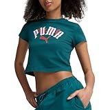 PUMA Camiseta de bebé para Mujer, Verde frío, Large