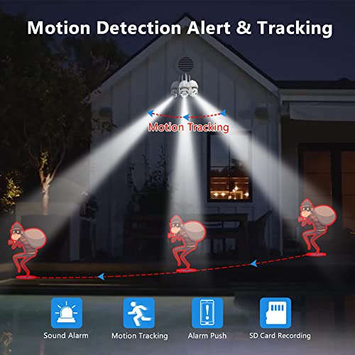Hosafe.com Cameras For Home Security Outdoor Wifi, Plug-In 24/7 Video Surveillance System, Spotlight Color Night Vision, Human Motion Detection, Ptz Auto Tracking, Two Way Talk, Waterproof #TOP4