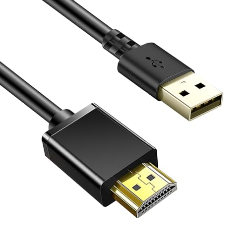 Herfair USB A to HD Adapter Cable(Only for Charging), HDMI Charging Cable Lead Wire 1.8m, USB 2.0 Type A Connector to HD Convertor
