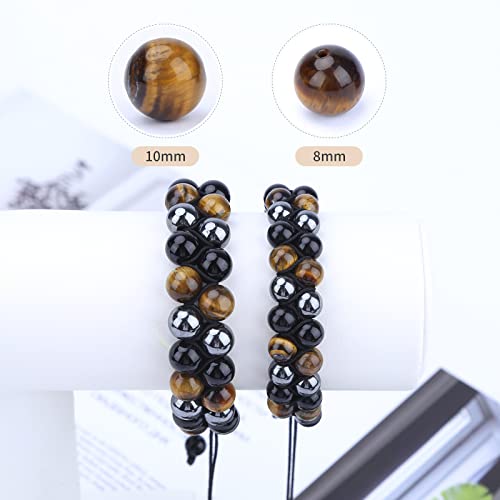 Pulsera Triple Protección 10mm piedras de cristal miniatura 7