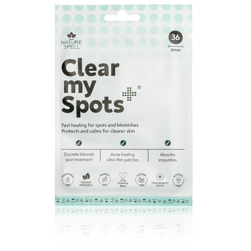 Nature Spell Clear My Spots Pimple Patches, 36 Translucent Hydrocolloid Patches, Dots for Blemish Spots, Fast Healing Blemish Spot Treatment, Made In The UK