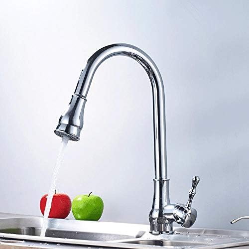 Robinet évier de cuisine extractible jet double fonction pour un nettoyage en grand angle