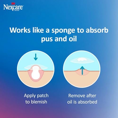 Image of Nexcare Thin and Transparent Acne Patch, Skin Cover Absorbs Pus and Oil from Clogged Pores, Made with hydrocolloid, tab Allows for Easy Removal from Liner - 117 Pimple Patches