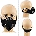 Dust Mask Anti Pollution PM2.5 Dustproof Masks Washable and Reusable with 8 Carbon Filters for Pollen Allergy Woodworking Mowing Running Outdoor Activities, 2 Packs (Black)