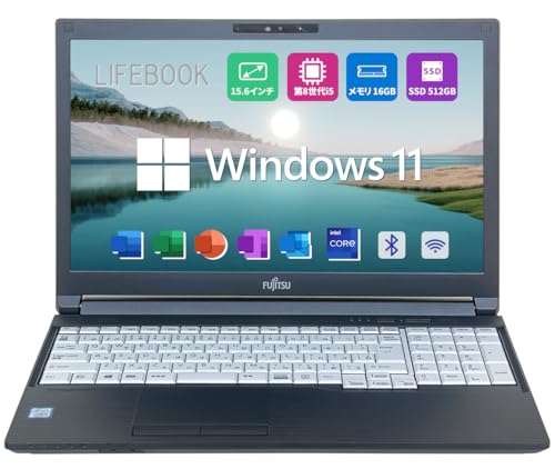 中古 ノートPC WIN11正規アップデート条件適用 富士通 Lifebook　A579/BX　FMVA6401NP WIN11Pro 第8世代Core‐i５ メモリ16GB SSD480(KIOXIA) MicrosoftOffice2019ProfessionalPlus Amazon.co.jp: 【整備済み品】 富士通15.6型ノートパソコンLIFEBOOK