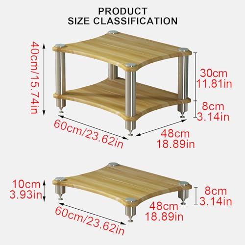 Soporte móvil para DVD con almacenamiento HiFi AV Media Rack para equipos de audio, accesorios de TV, reproductores de DVD y consolas de juegos, color blanco, 48 x 60 x 40 cm, elegante torre de audio - imagen 2