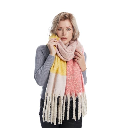 MissShorthair Chunky Colorful Scarf Oversized Blanket Scarves for Women Fluffy Big Thick Warm Shawl...