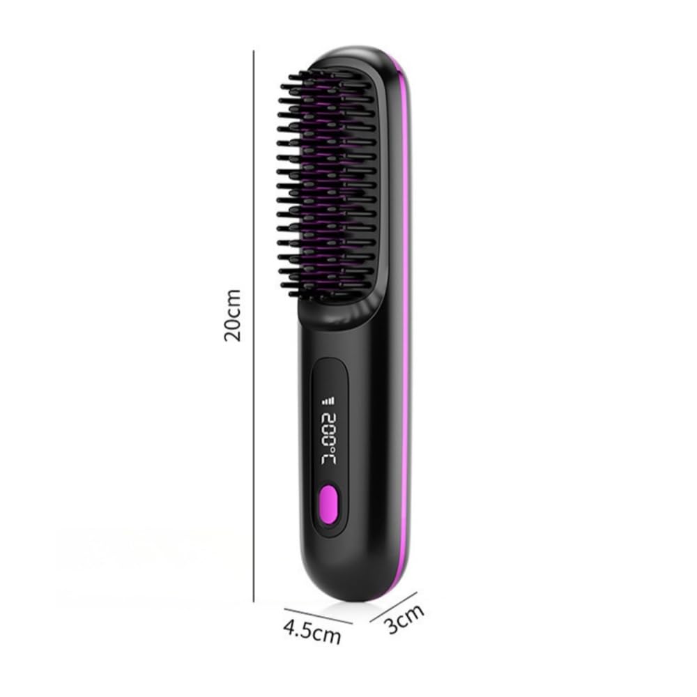 Cocoony Pour Cheveux Courts Brosse Lissante, Avec Affichage Led Pour Coiffage Quotidien (Violet)