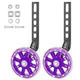 FORTOP Bike Training Wheels, Pair of Heavy Duty Rear with Stabilizers Mounted Kit for Kids Boy Girls Bikes of Single Speed Bicycle with 12 14 16 18 20 Inch (Purple, 12IN-20IN)