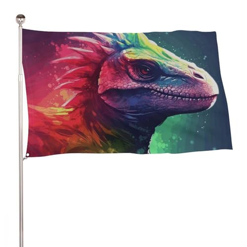 Drapeaux de jardin dinosaure 152x243 cm pour décoration grand format extérieur et intérieur