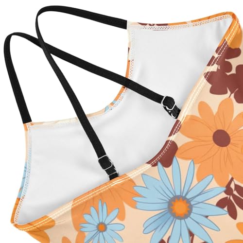 Flowers Floral Vintage Girls One Piece Swimsuit Beach Swimwear 208517154