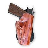 Masc Premium Leather Paddle Holster for Browning-Type Hi-Power MK3 9mm/ 40 4-5/8' Barrel, Right-Hand Draw, Brown #1307#