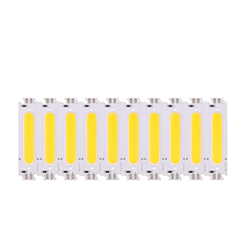 eecoo COB LED Streifenlicht, 10 Stück DC 12V 200mA 2W Warmweiß LED Chip Licht, Lichtoberfläche Superhell, Augenschutz, für Ausstellungsbeleuchtung, Schreibtischlichtquellen, DIY Beleuchtung Cover