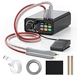 AWithZ 10000mAh Battery Spot Welder, Rotary Knob Operation 100 Gears Adjustable Foot Pedal Operated, 0.1-0.3mm Spot Welder with Dual Pulse Output, Portable Spot Welder for Making DIY Battery Packs