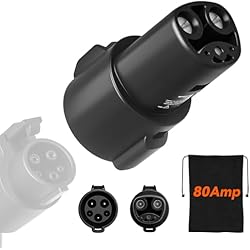 WOLFBOX 2024 J1772 to Tesla Charger Adapter, Max 80Amp/240VAC J1772 to Tesla Charging Adapter for Tesla Model 3/Y/X/S, Fast Charging, Portable, Safety Certified, Easy to Setup Black