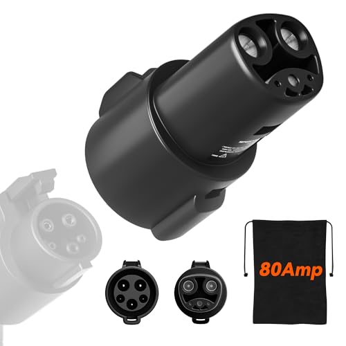 WOLFBOX 2024 J1772 to Tesla Charger Adapter, Max 80Amp/240VAC J1772 to Tesla Charging Adapter for Tesla Model 3/Y/X/S, Fast Charging, Portable, Safety Certified, Easy to Setup (Black)