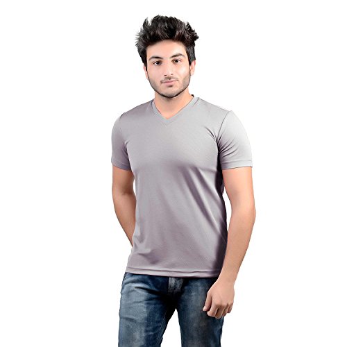 Image of Stylish Regular Fit Plain Men's V-Neck Half Sleeve T-Shirt