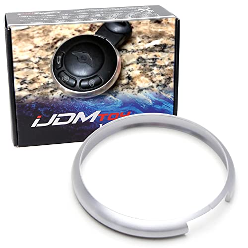 iJDMTOY Silver Aluminum Smart Key Fob Surrounding Ring Decoration Compatible with 2008-2014/2015 Gen2 Mini Cooper R55 R56 R57 R58 R59 & Gen1 R60 R61