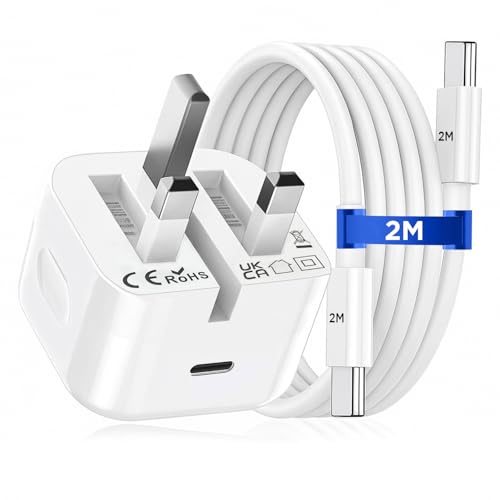 25W Latest Version For iPhone 17e/17 Charger - [MFi Certified] For iPhone Air/ 17 Pro / 17 Pro Max/15/16/16e Series iPad Pro/Air/Mini USB C Plug PD Fast Charger Plug [2M] USB C to C Cable
