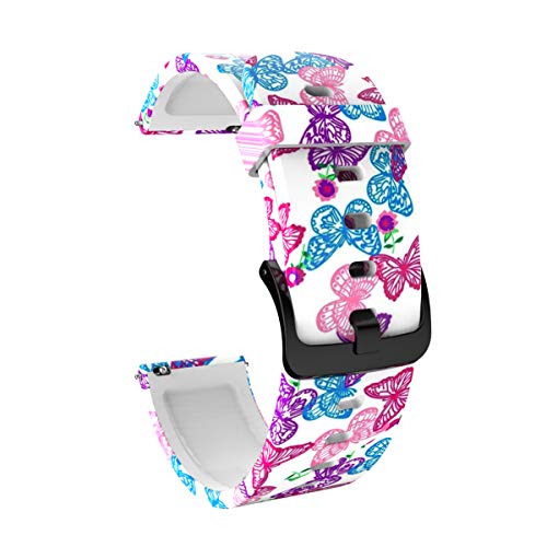 FitTurn Pattern Bands for Garmin Vivoactive 6/5/3/3 Music/Forerunner 165/165 Music/645/645 Music/245/245 Music/45/45s/35/55/158/Approach S50/S44/S40/S12/S42 Fitness Tracker Replacement Silicone Bracelet Watch Bands Sport Strap Wristbands (SixColors-A)
