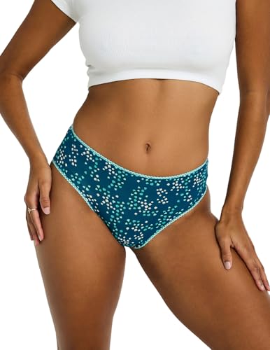 Modibodi Intimo periodico Intimo Periodo Vita Alta Cheeky Brief Leggero-Moderato 10 ml Assorbenza 10 ml Assorbenza, Blu Tulipano, 46