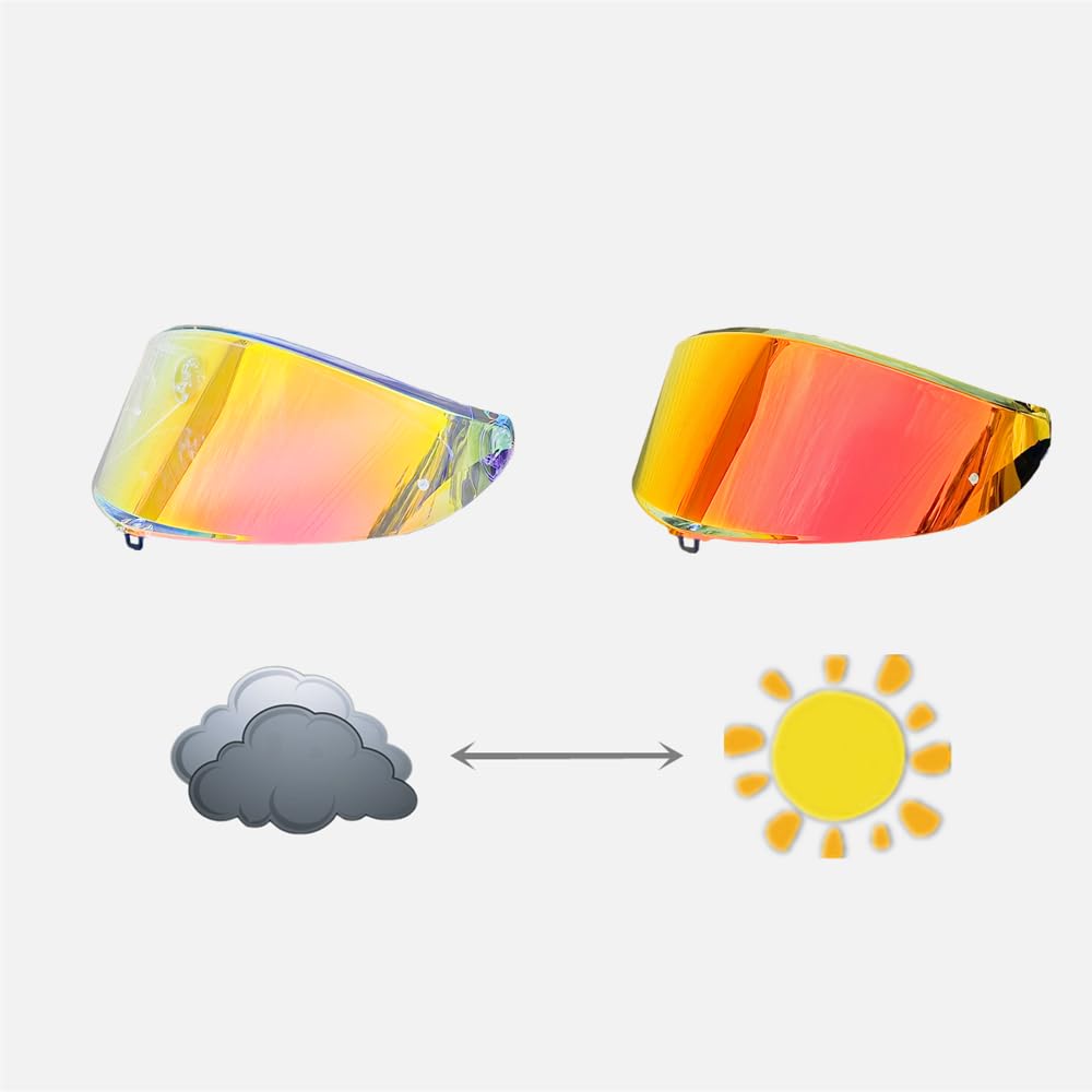 BSTOP Photochromic Motorcycle Helmet Shield for AGV K1S K3SV K5 K5S K6 K6S Pista GPR GPRR CORSA R Helmet Visor Uv Protection (K6 Revo Red)