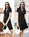 Arach&Cloz Womens Summer Polo Dresses 2025 Short Sleeve Cable Knit Fashion Old Money Clothes Business Work Office Casual A Line Sweater Dress Black XL