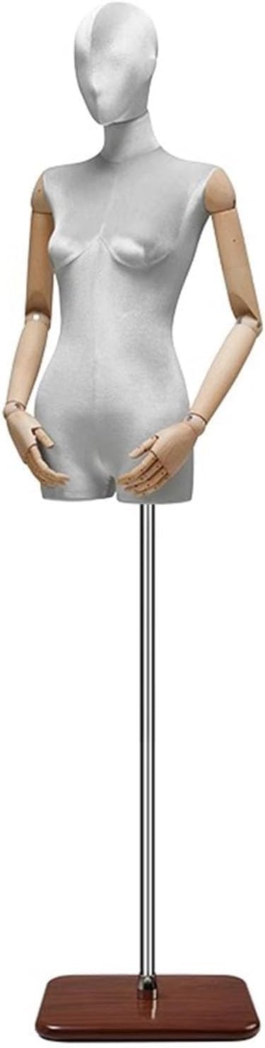CONGRUI Adjustable Height Of 60.62-78.74in For Human Retail Mannequins Metal Base Rotatable Pose Manikin Removable(Gray)
