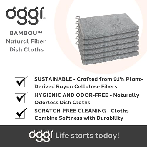 Oggi 8881.10 Bambou Odor-Free Kitchen Washcloths - Natural Kitchen Dish Cloths thumb #6