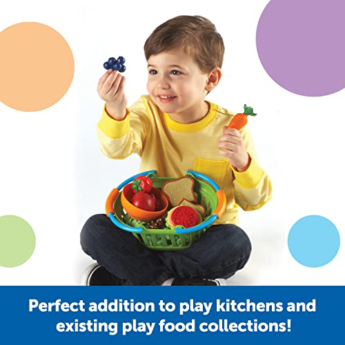 Learning Resources New Sprouts Healthy Foods Basket Bundle - 37 Pieces, Ages 18+ Months Pretend Toddler Food, Healthy Play Food For Kids, Toddler Learning Toys #TOP3