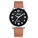 Produktbild VECOLE Uhr für Damen Fashion lässig minimalistisch Quarz Analoguhr 12-Stunden Zifferblatt Lederarmband Haken Schnalle Uhren(Kaffee)