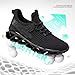 Mens Walking Shoes Running Slip on Tennis Casual Fashion Blade Sneakers Comfort Workout Sport Athletic Trainers Black