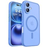 CANSHN Magnetic for iPhone 16 Plus Case, Upgraded [Full Camera Protection] [Compatible with Magsafe] [Translucent Matte] Shockproof Protective Phone Case for iPhone 16 Plus - Ultramarine
