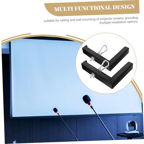 Soporte en L para pantalla de proyector negro de hierro para montaje en techo y pared 7