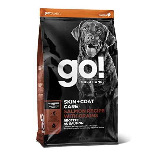 Go! Solutions Skin + Coat Care Salmon Large Breed Dry Dog Food with Grains, Chicken-Free, Healthy Kibble, Glucosamine & Chondroitin for Healthy Hips & Joints, for Adults & Seniors, 25 lb Bag