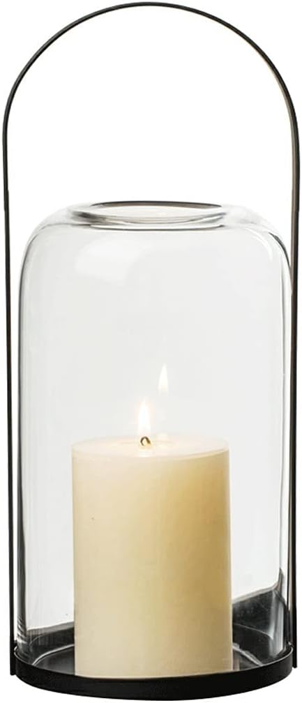 candle-holder Wrought Iron Glass Candlestick Ornaments Handle Dining Table Candlelight Dinner Props Romantic Home Accessories Send Candles candlestick(Small)