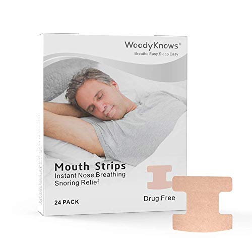 WoodyKnows Mouth Tape for Nasal Breathing, Anti Mouth Breathing Strips, 24 Pack