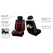 FH Group Automotive Car Seat Covers Cosmopolitan Flat Cloth Full Set Red Seat Covers, (Airbag Compatible & Split Bench) with Gift Universal Fit Interior Accessories for Cars Trucks and SUVs