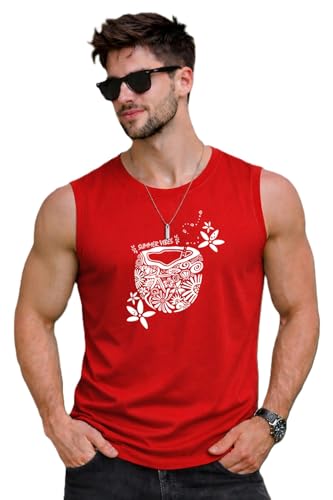 Image of JUGULAR Tank Tops Sleeveless T-Shirt for Men Gym Wear Vest Printed Stylish Round Neck Running for Sports Workout Fitness & Casual or Beach Wear