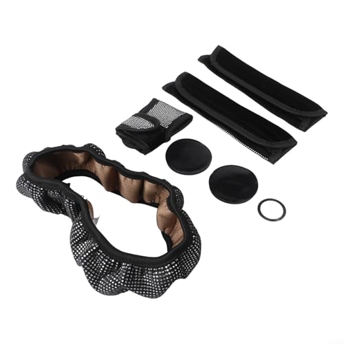 MIKMLYZE Set di accessori per interni auto scintillanti, con coprivolante diamantato, copertura per cambio del cambio, copri cintura di sicurezza, sottobicchieri, anello pulsante Start in strass