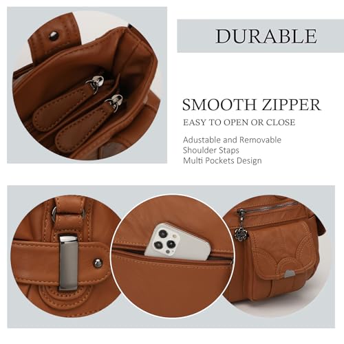 Image of KL928 Women's Large Purses Handbags PU Leather Multi-Pocket Shoulder Bag | Large