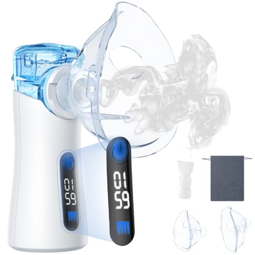 Imagen de Nebulizador Ultrasónico Niños y Adultos Portátil 85g Silencioso 30dB 2 Modos de Nebulización Uso Continuo Durante 1h Pantalla Digital Modo Autolimpieza