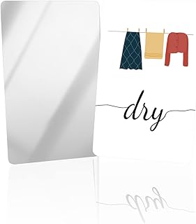 OComster Laundry Room Drying Clothes Compact Mirror Bulk 2 Pack Card Mirror, Simple Line Clothes Small Compact Mirror for Purse, Rectangular Handheld Pocket Makeup Mirror