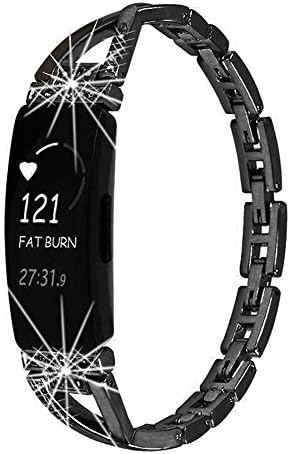 Mingxin Compatible with Fitbit Inspire/Inspire HR Bands,Bling Bracelet Dressy Rhinestone Replacement Wristband for Inspire/Inspire HR Smart Watch