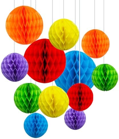 ZOOYOO 12Pcs 6" 10" Honeycomb Balls Decorations Hanging Tissue Pa...