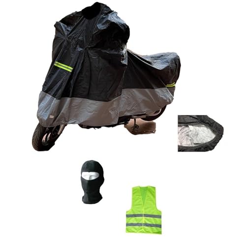 COMPATIBILE CON PIAGGIO VESPA 125 PX TELO COPRIMOTO COPERTURA ANTIGRANDINE COPRI SCOOTER FELPATO IMPERMEABILE PVC COVER CON STRISCE FLUO TAGLIA L 232X100X125CM
