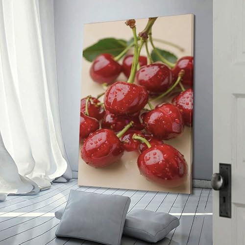 Art mural cerises fraîches décoration moderne haut de gamme