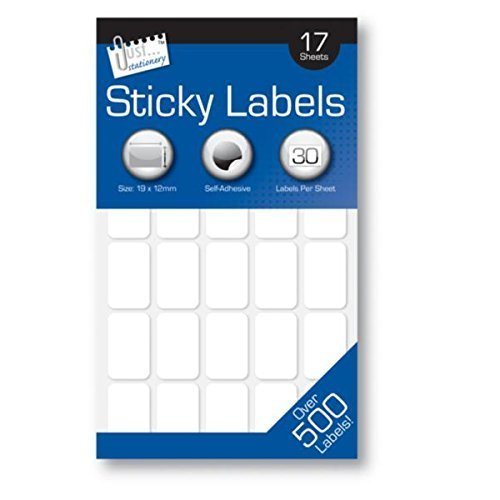 500 x Small Sticky Labels Price Stickers Self Adhesive Retail 19mm x 12mm Blank